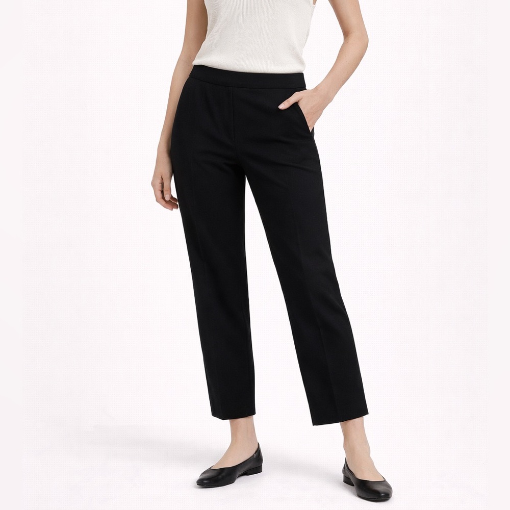 Aritzia Babaton Slim Straight Trousers Black Mid Rise Size 0 Work Pants